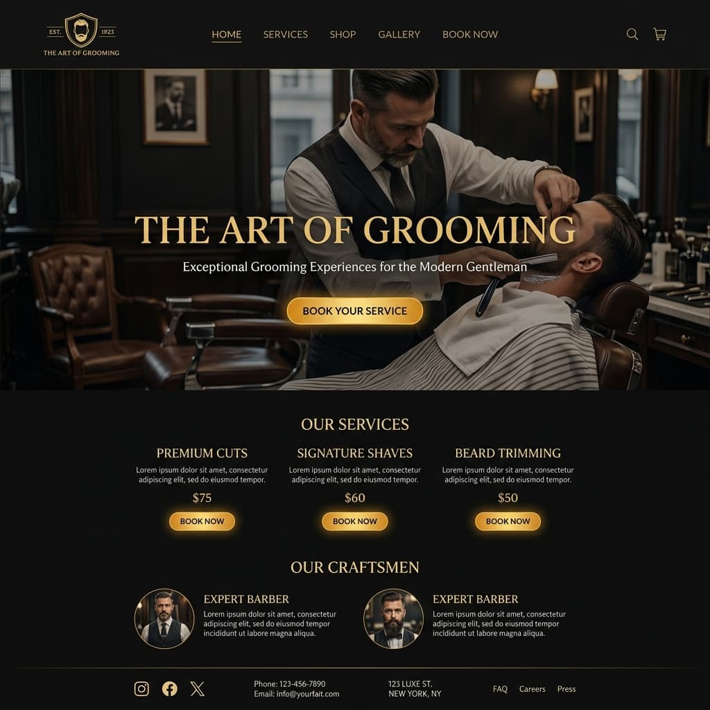 Barbershop website by Aceris Studio