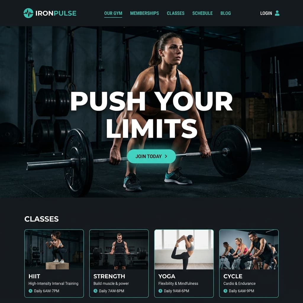 Fitness Studio website by Aceris Studio