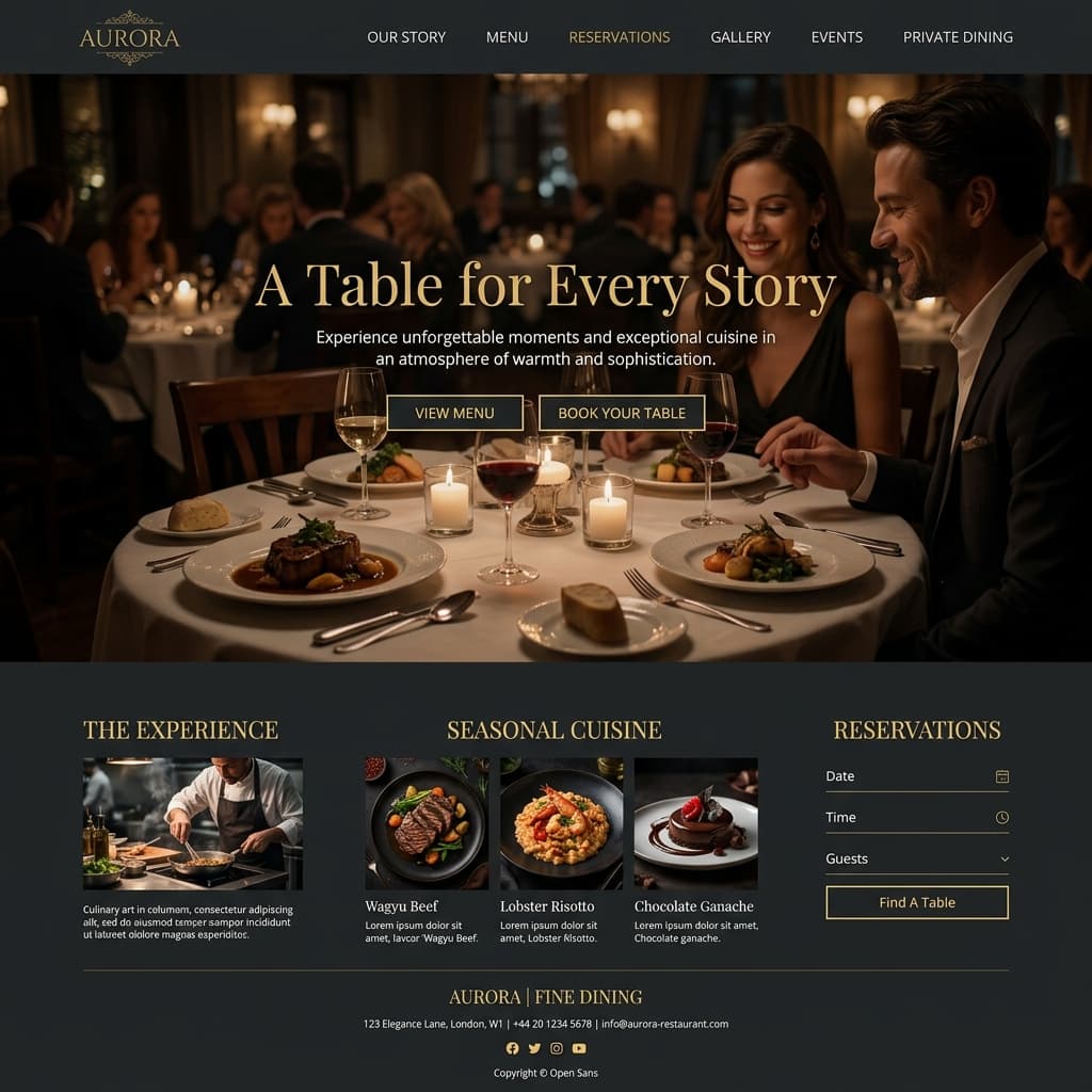 Restaurant website by Aceris Studio