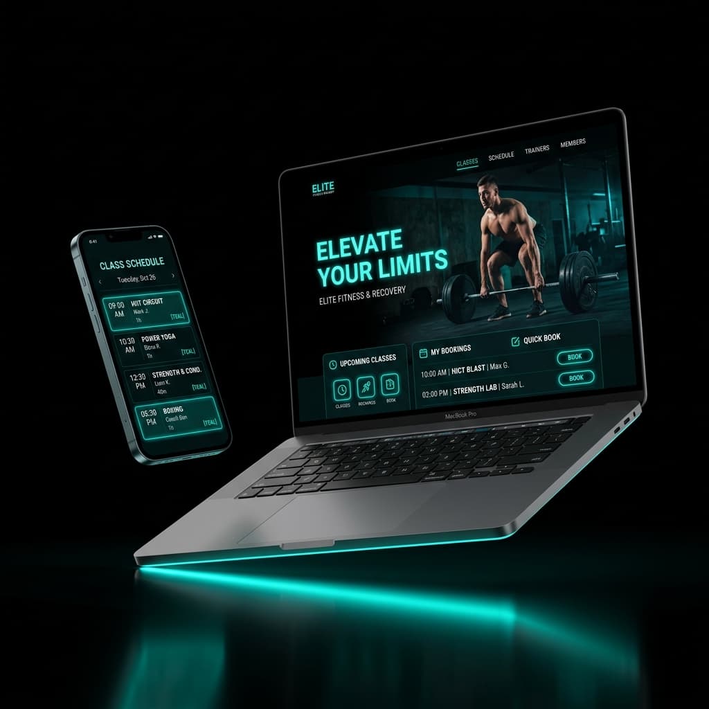 Fitness Studio website mockup by Aceris Studio