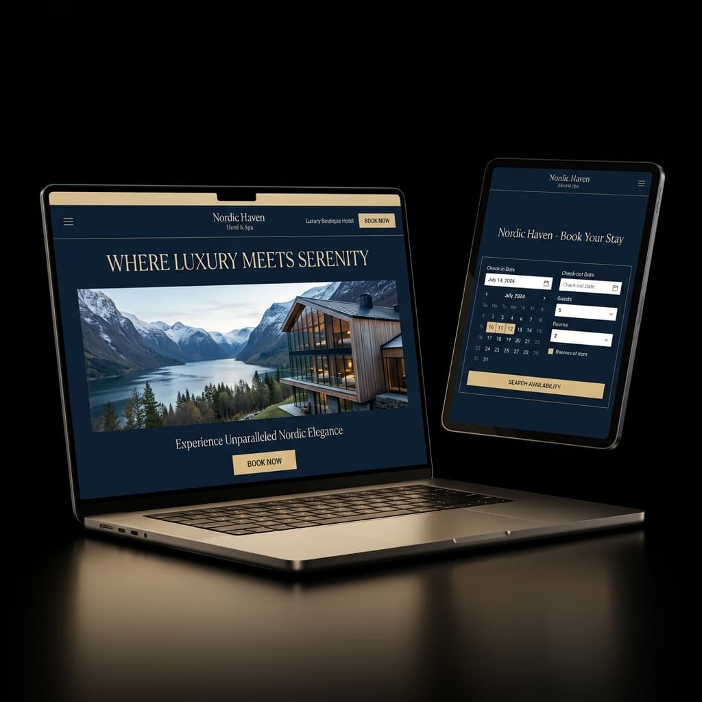 Hotel & Hospitality website mockup by Aceris Studio