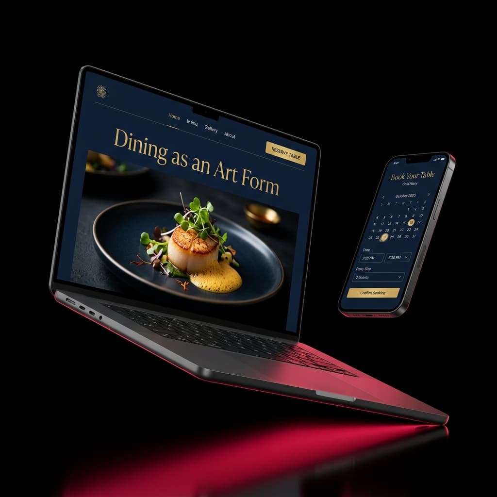 Restaurant website mockup by Aceris Studio